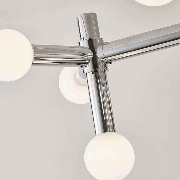 Rama contemporánea escandinava de hierro de aluminio de vidrio de 10 luces para sala de estar 