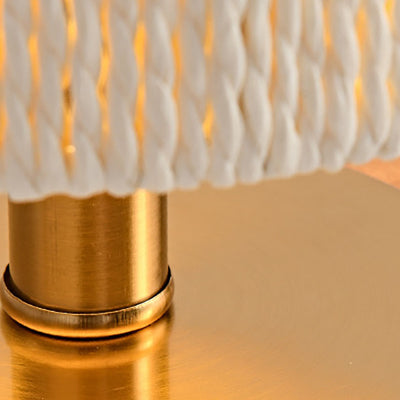 Traditionelle japanische Säule Holz Papier Seil 1-Licht Tischlampe für Wohnzimmer 