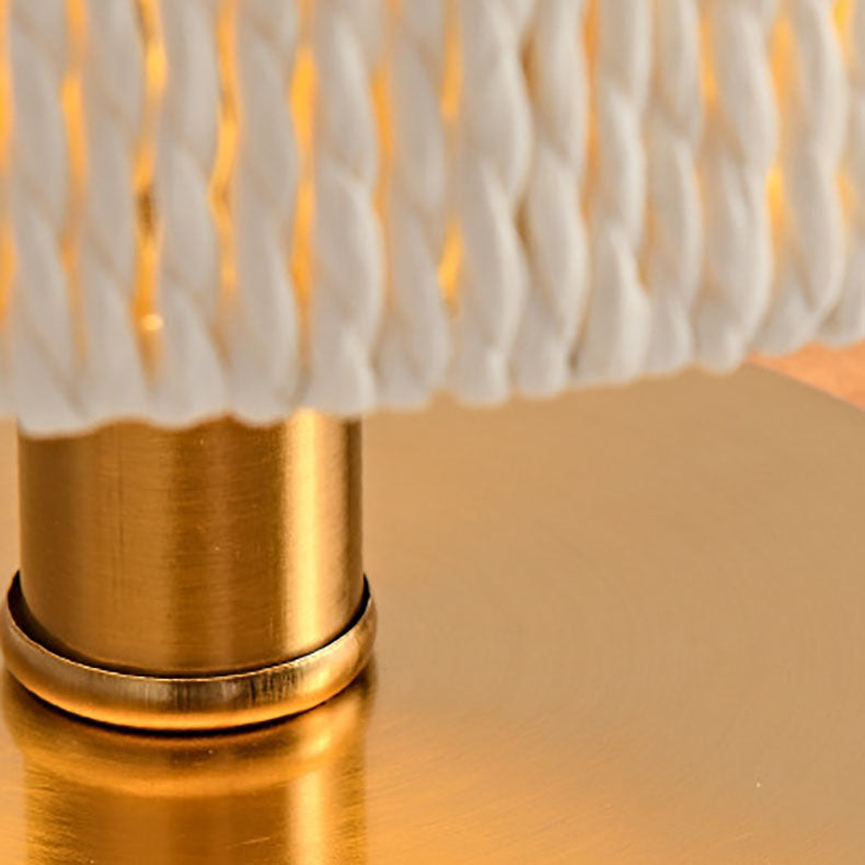 Traditionelle japanische Säule Holz Papier Seil 1-Licht Tischlampe für Wohnzimmer 