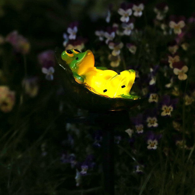 Éclairage paysager LED solaire étanche en résine plastique PP Art Déco moderne en forme de grenouille pour jardin 