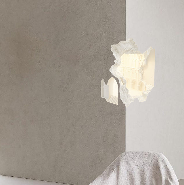 Moderne minimalistische rechteckige Gips vertiefte 1-Licht Wandleuchte Lampe für Wohnzimmer 