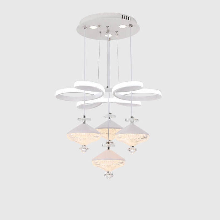 Lustre LED ovale en fer de luxe moderne pour salon 