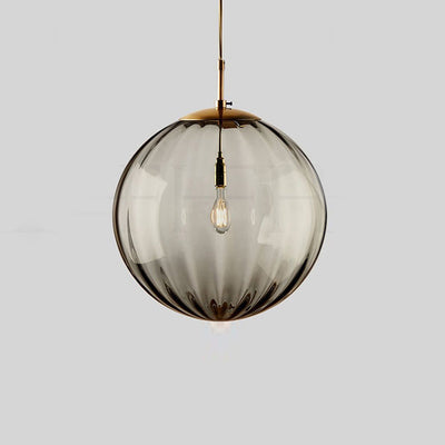 Zeitgenössische nordische Wasserwellen-Pendelleuchte aus kugelförmigem Glasschirm mit 1 Licht für das Wohnzimmer 
