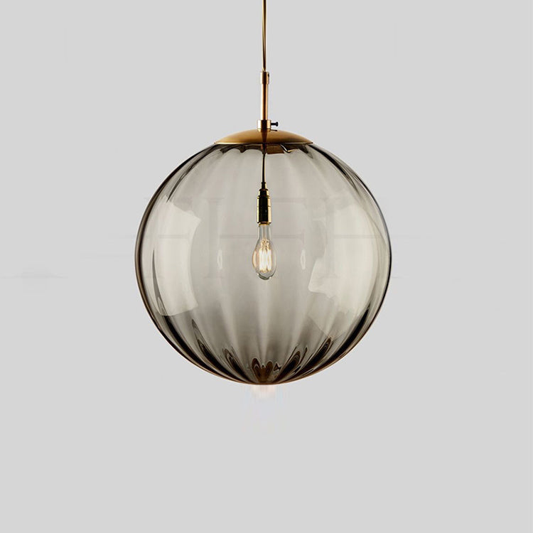 Zeitgenössische nordische Wasserwellen-Pendelleuchte aus kugelförmigem Glasschirm mit 1 Licht für das Wohnzimmer 
