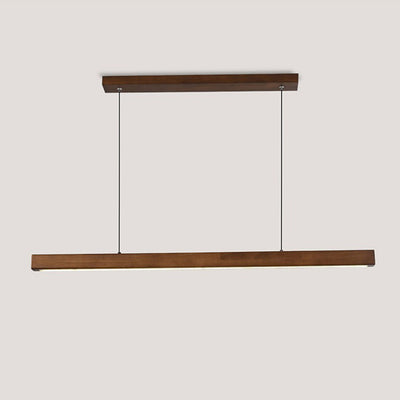 Zeitgenössische Nordic Gummi Holz Acryl Streifen LED Insel Licht Kronleuchter Für Esszimmer 
