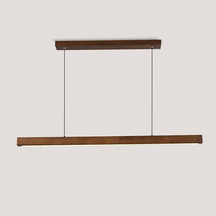 Zeitgenössische Nordic Gummi Holz Acryl Streifen LED Insel Licht Kronleuchter Für Esszimmer 