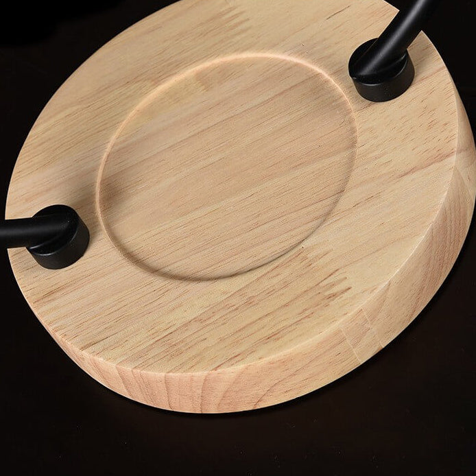 Europäische Moderne Aromatherapie Eiche Glas Metall LED Schmelzwachs Tischlampe 