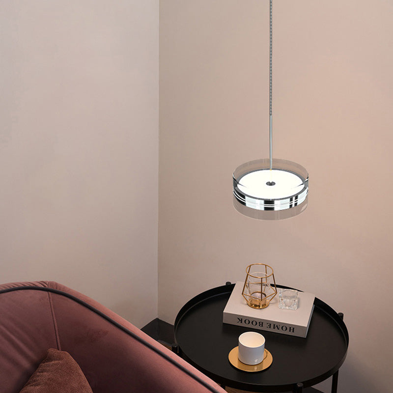 Moderno Minimalista Acero Inoxidable Vidrio Redondo 1/3 Luz Isla Lámpara Araña Para Comedor 