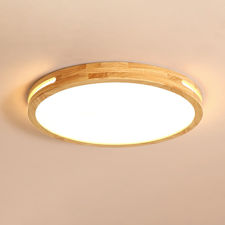 Moderne unbedeutende runde hölzerne Acryl-LED-Unterputz-Deckenleuchte für Schlafzimmer 