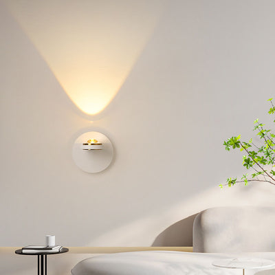 Modern Minimalist Round Rectangle Iron Aluminum Rotatable LED Wall Sconce Lamp For Bedroom