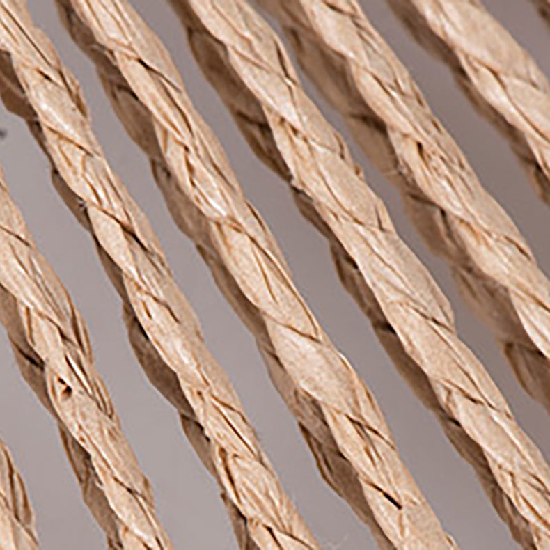 Chapeau traditionnel rustique en paille tissée, corde en papier de fer, suspension à 1 lumière pour salon 