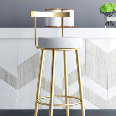 Tabouret de bar rond en fer minimaliste moderne avec dossier et repose-pieds pour cuisine 