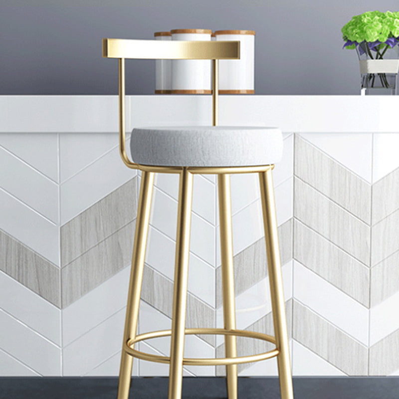 Tabouret de bar rond en fer minimaliste moderne avec dossier et repose-pieds pour cuisine 