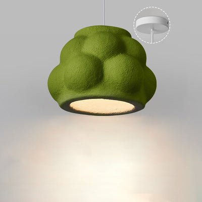 Traditionelle japanische Wabi-Sabi-Imitation Zement Textur Bubble Shade 1-Licht Pendelleuchte für Wohnzimmer 