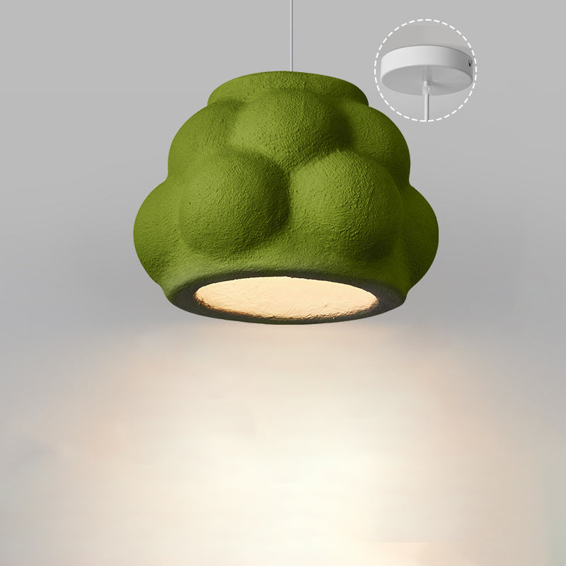 Traditionelle japanische Wabi-Sabi-Imitation Zement Textur Bubble Shade 1-Licht Pendelleuchte für Wohnzimmer 