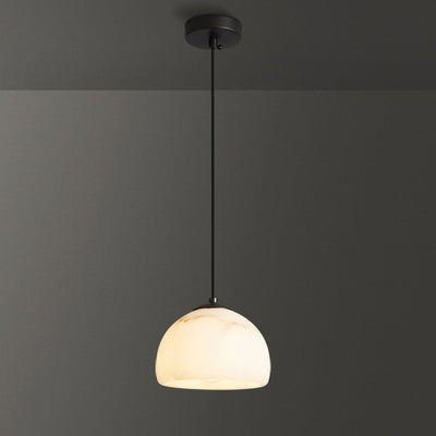 Moderne minimalistische Zylinder Kegel halbrunde Kupfer Stein 1-Licht Pendelleuchte für Schlafzimmer 