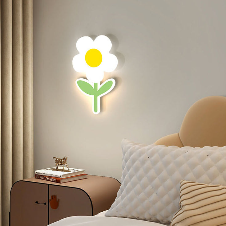 Moderne minimalistische Eisen-Sonnenblume Acryl LED-Wandleuchte 