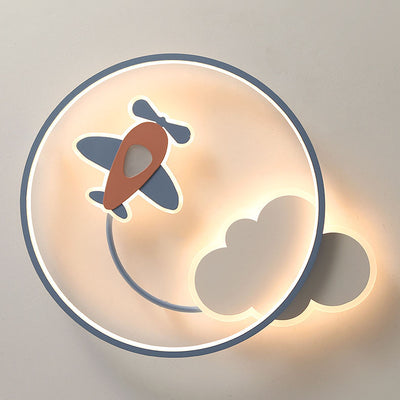 Luz de techo empotrada LED de hierro con avión acrílico creativo contemporáneo para dormitorio 