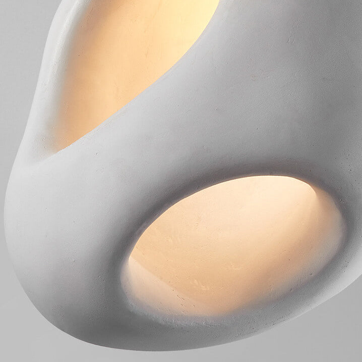 Lámpara colgante de 1 luz de escultura de poliestireno con forma especial creativa minimalista japonesa 