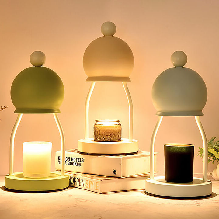 Lámpara de mesa de cera derretida de 1 luz con base de hardware de tapa redonda de hierro Art Deco moderno para dormitorio 