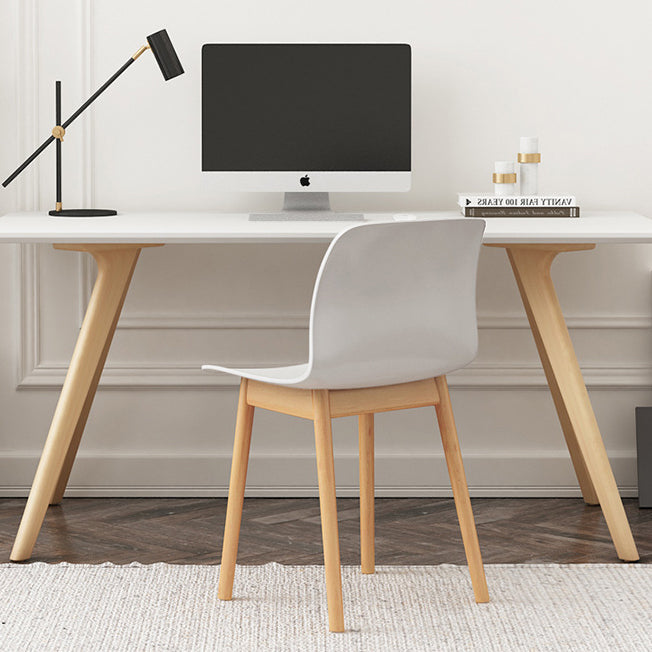 Contemporary Nordic Curved Square PVC Iron Dining Chair Backrest For Dining Room