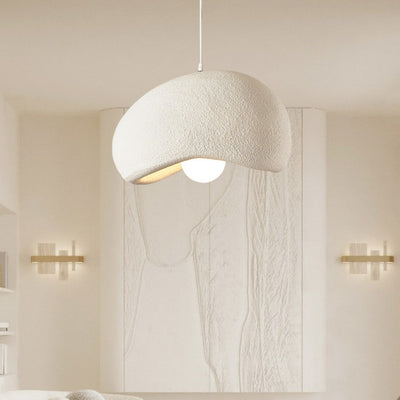 Traditionelle japanische Pendelleuchte mit 1 Licht, Kunststein, kreisförmiger Bogen, Harzschirm für Wohnzimmer 