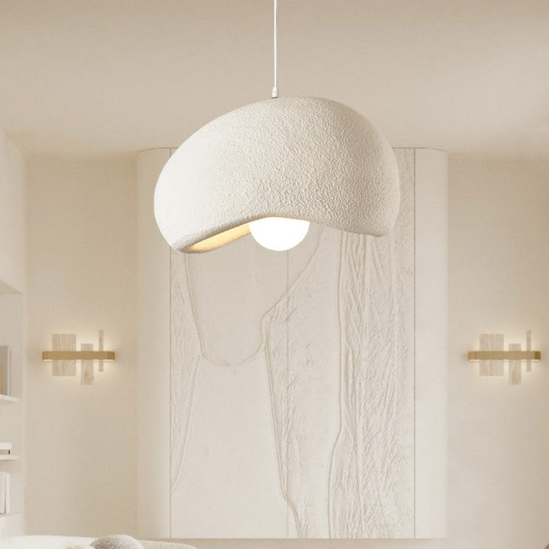 Traditionelle japanische Pendelleuchte mit 1 Licht, Kunststein, kreisförmiger Bogen, Harzschirm für Wohnzimmer 