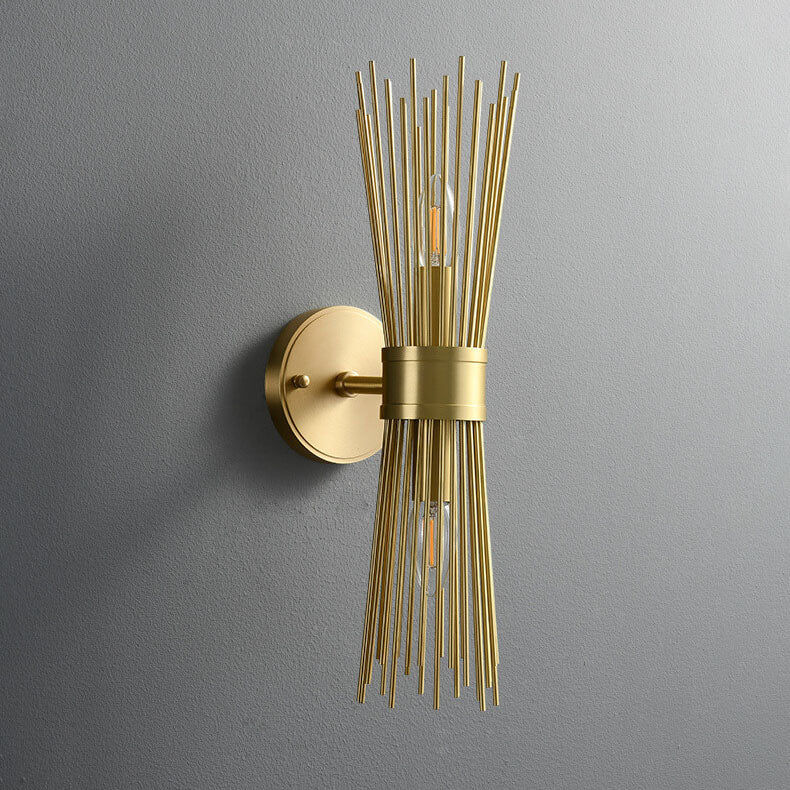 Aplique de pared moderno de lujo en cobre con diseño de rama, columna, de 1/2 luces, para dormitorio 
