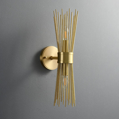 Modern Light Luxury Brass Branch Column 1/2 Light Wall Sconce Lamp