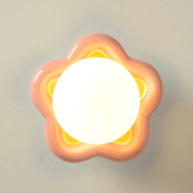 Modern Minimalist Pentagram Ball Iron Ceramic Glass 1-Light Flush Mount Ceiling Light