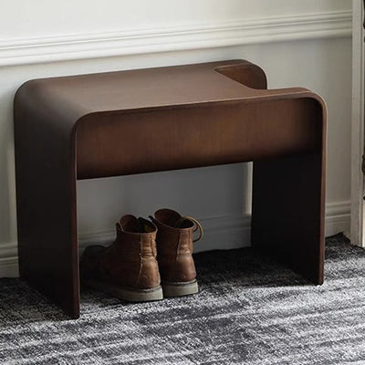 Table d'appoint en bois massif minimaliste moderne en forme de C avec rangement pour le salon 