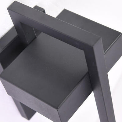Lámpara de Aplique de Pared Impermeable LED de Acero Inoxidable con Marco Geométrico Minimalista Moderno para Patio Exterior 