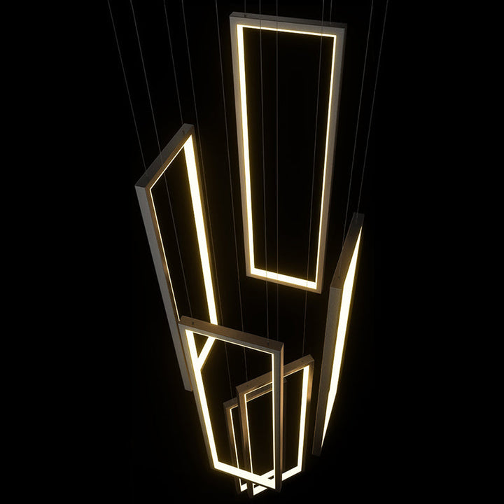 Plafonnier LED moderne minimaliste en fer, aluminium et silice rectangulaire pour escalier 
