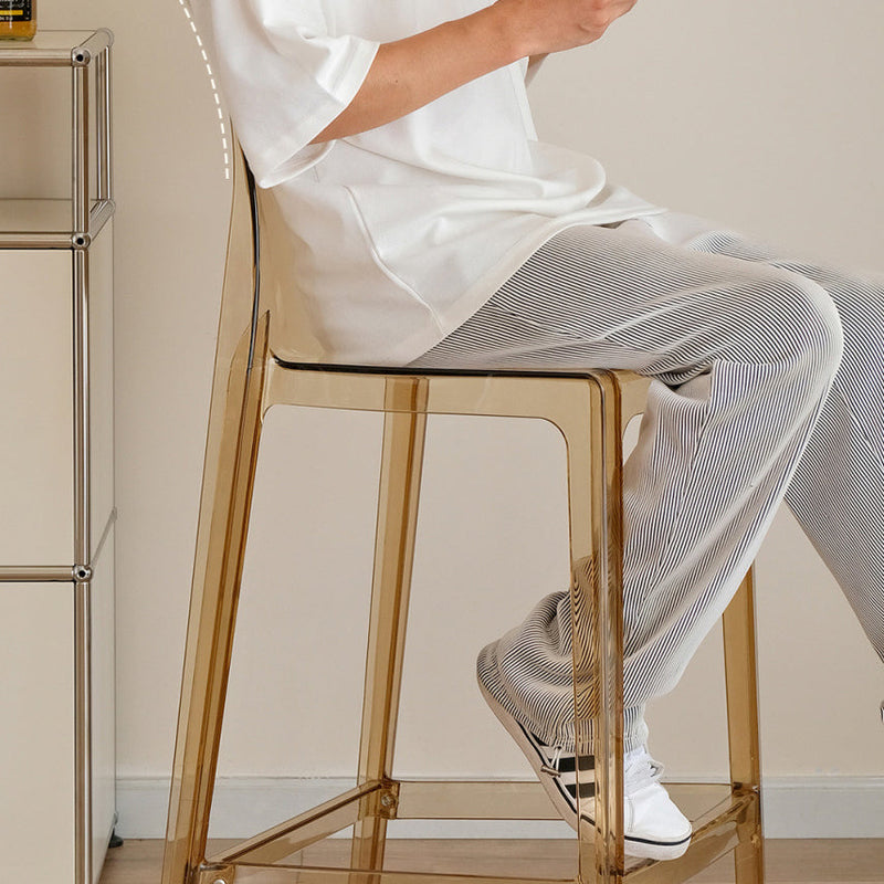 Taburete de barra cuadrado contemporáneo escandinavo con respaldo y reposapiés para cocina 