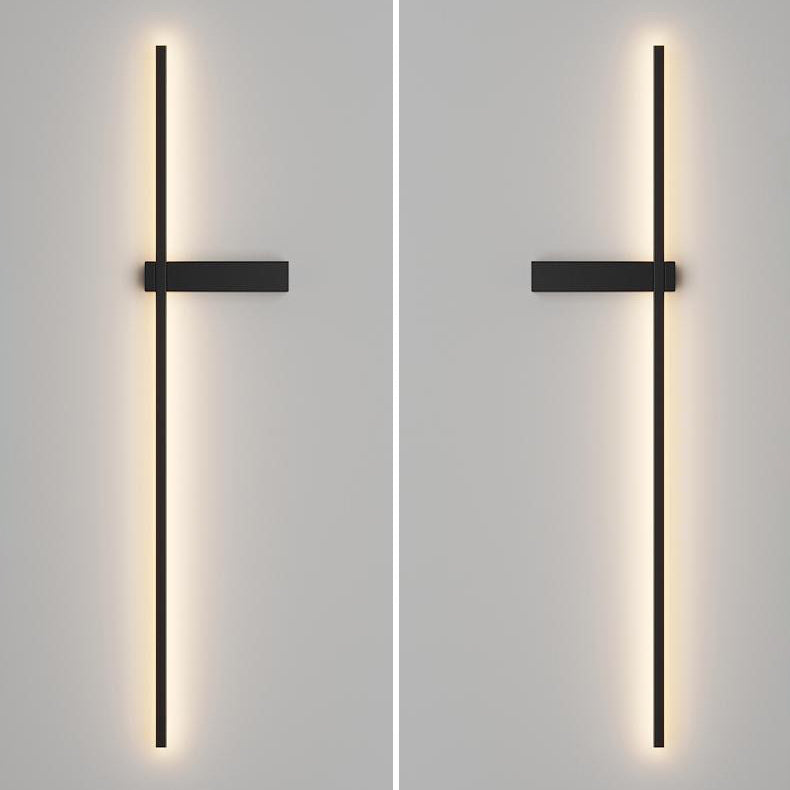 Lampe murale LED en silicone et cuivre à ligne droite minimaliste moderne pour salon 