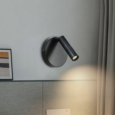 مصباح حائط LED أسطواني دوار من الألومنيوم والحديد بتصميم حديث بسيط لغرفة المعيشة 