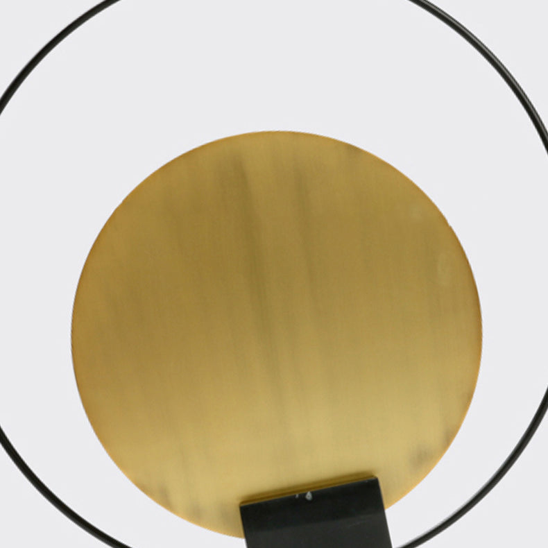 Zeitgenössische kreative Kreis Metallring Marmor Basis LED Tischlampe für Schlafzimmer 