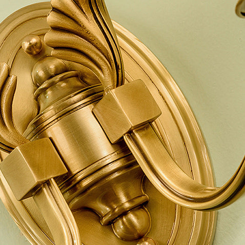 Lámpara Aplique de Pared de Cúpula de Cobre de Lujo Moderno de Tela 1/2-Luz para Sala de Estar 