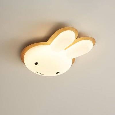 Moderno y Divertido Conejito Infantil Luz de Techo LED de Acrílico y Hierro 