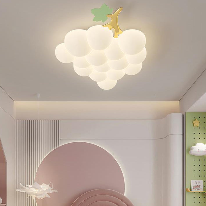 Zeitgenössische kreative Kinder Trauben Eisen Kunststoff LED Unterputz Deckenleuchte für Schlafzimmer 