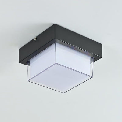 Modern Minimalist Die-Cast Aluminum Square Round Outdoor LED Flush Mount Ceiling Light