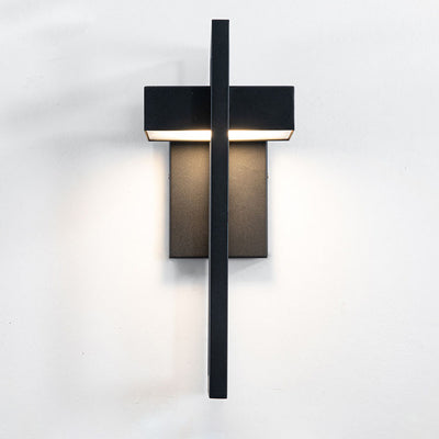 Lámpara Aplique de Pared LED de Acero Inoxidable Rectangular Minimalista Moderna Para Patio Exterior 