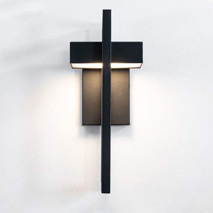 Lámpara Aplique de Pared LED de Acero Inoxidable Rectangular Minimalista Moderna Para Patio Exterior 
