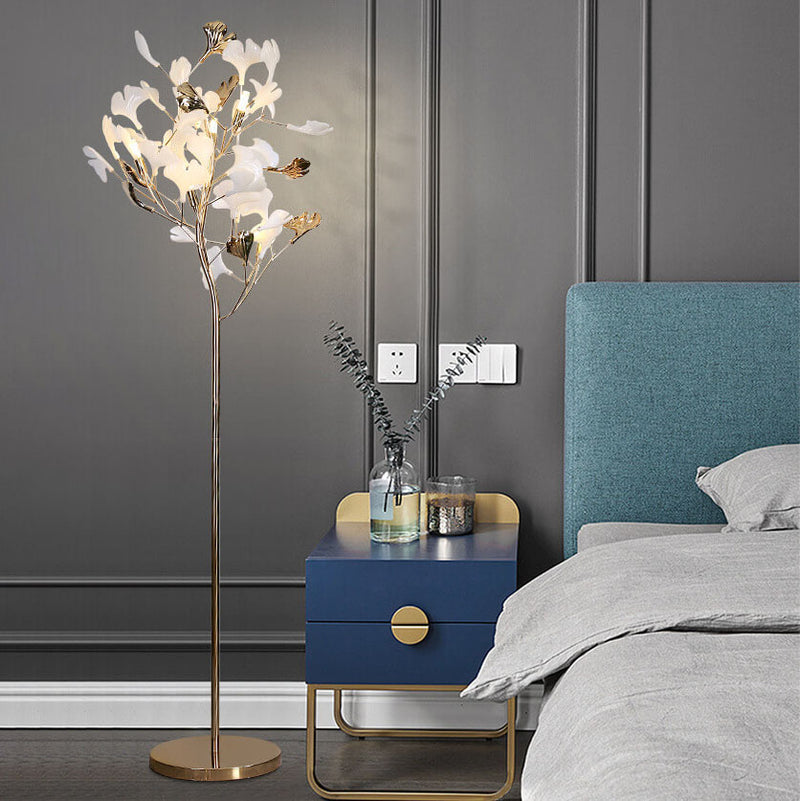 Nordic Romantic Ginkgo Leaf Decorative Iron 5-Light Standing Floor Lamp