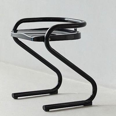 Chaise de salle à manger moderne mi-siècle avec cadre incurvé en plastique ABS et métal, dossier et accoudoirs 