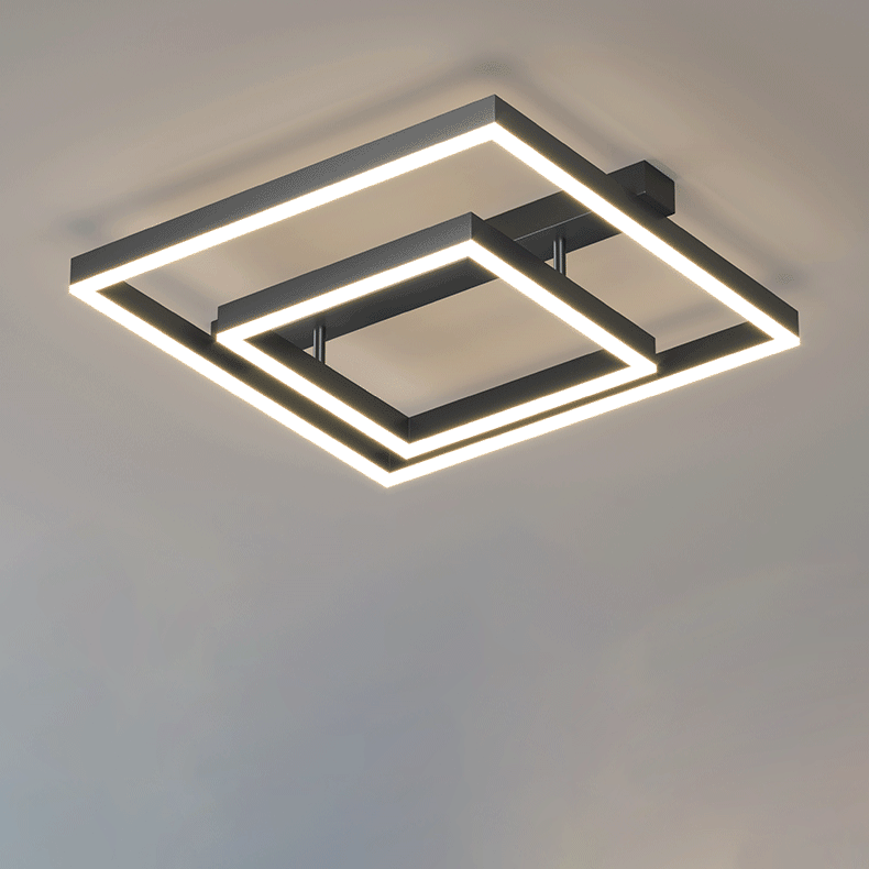 Lumière de plafond LED encastrée moderne minimaliste géométrique carré cercle ligne en aluminium pour salon 