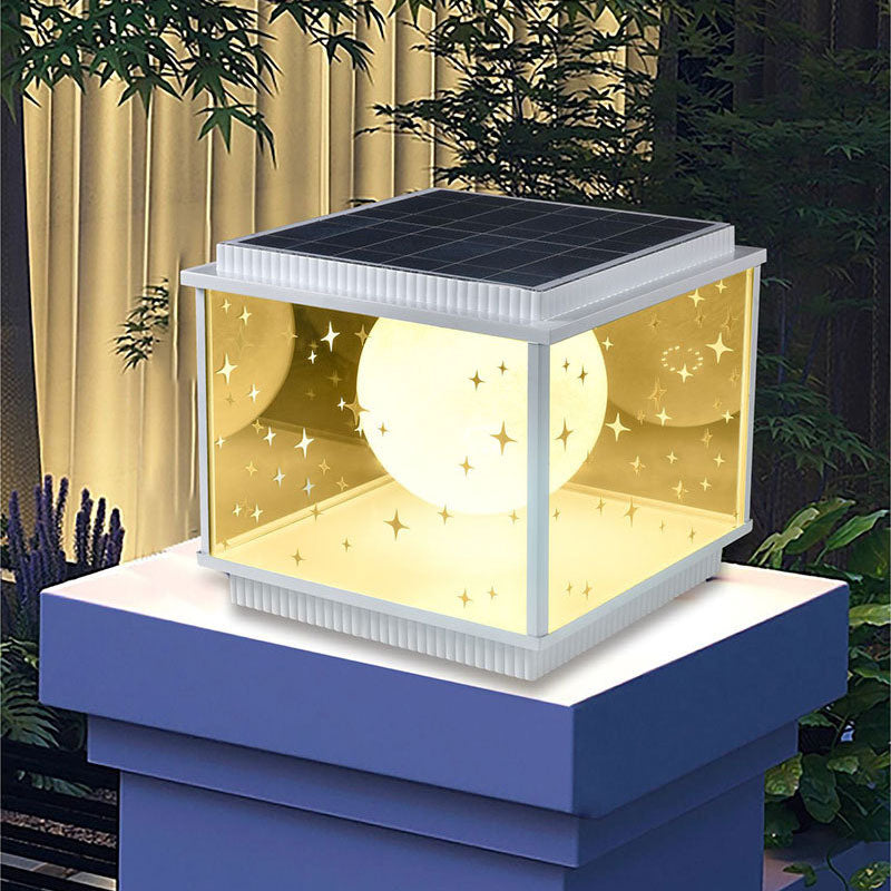 Moderne Schlichtheit Aluminiumlegierung Glas Quadratische Kugel LED Außenlandschaftsleuchte für den Garten 