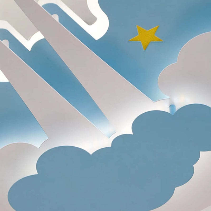 Lumière de plafond LED encastrée en acrylique réglable pour enfants créatifs avec avion de dessin animé 