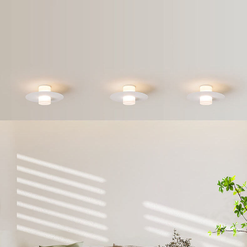 Lumière de plafond semi-encastrée LED en fer acrylique disque cylindrique minimaliste moderne 