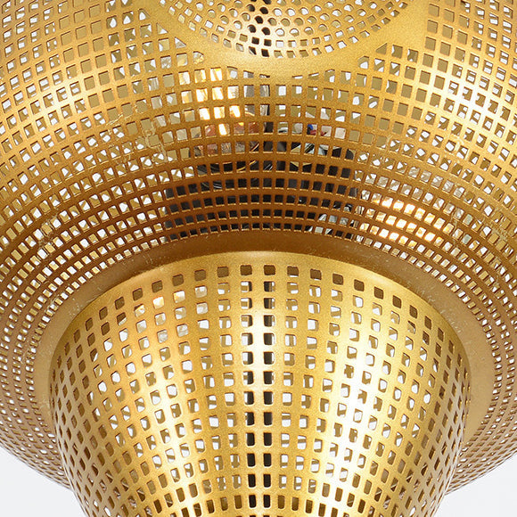 Lustre suspendu à 1 lumière en fer conique creusé vintage traditionnel pour salon 